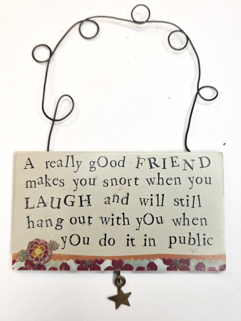 Curly Girl Design Funny Friendship Quote Shabby Chic Home Decor Sign